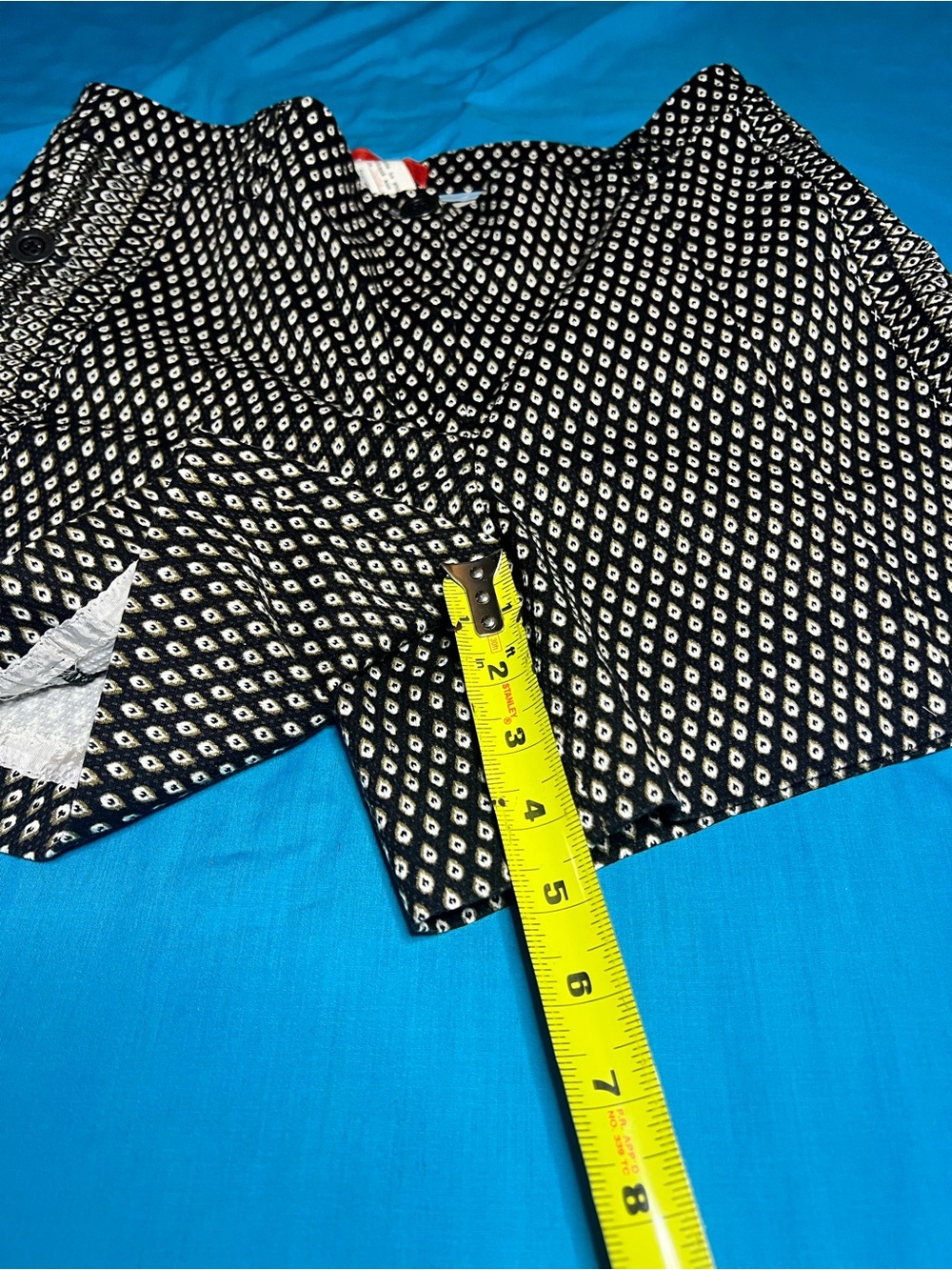 Cartonnier Dark Olive Geometric Side Button Shorts - Picture 8 of 9